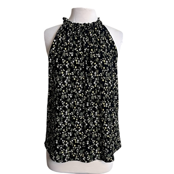 NWT Adrianna Papell Black Floral Sleeveless Blouse Sz M Lightweight, Chiffon - Picture 1 of 11